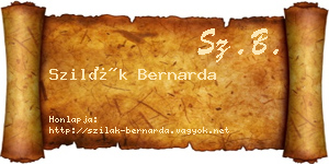 Szilák Bernarda névjegykártya